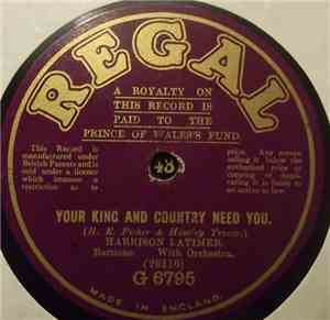 Harrison Latimer / Stanley Kirkby - Your King And Country Need You / Boys I ...