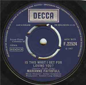 Marianne Faithfull - Is This What I Get For Loving You?