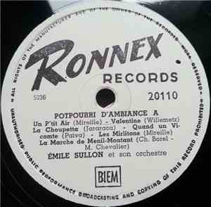 Émile Sullon Et Son Orchestre - Potpourri D'Ambiance