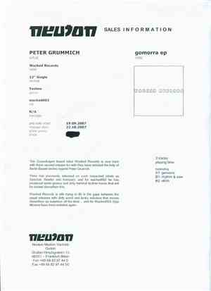 Peter Grummich - Gomorra EP
