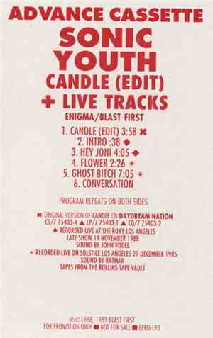 Sonic Youth - Candle (Edit) + Live Tracks