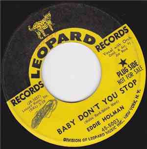 Eddie Holman - Baby Don't You Stop / I Need A Song