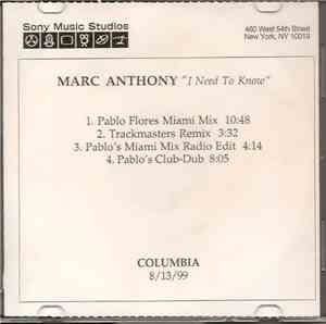 Marc Anthony - I Need To Know