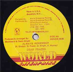 Winston Wright, Dean Fraser - Arrival Of Count Shelly / Always Remember