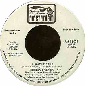 Teresa Brewer - A Simple Song / Singin' A Doo Dah Song