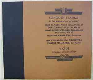 Brahms - Marian Anderson, The Philadelphia Orchestra, Eugene Ormandy - Song ...