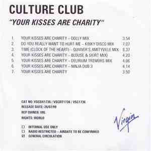 Culture Club - Your Kisses Are Charity