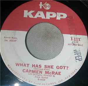 Carmen McRae - What Has She Got? / Big Town