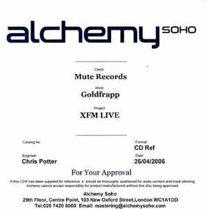 Goldfrapp - Live For Xfm