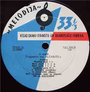 V. Kapp - Fragmente Oop. «Lembitu»