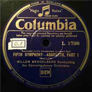 Willem Mengelberg Conducting The  Concertgebouw Orchestra, Gustav Mahler - Fifth Symphony - Adagietto