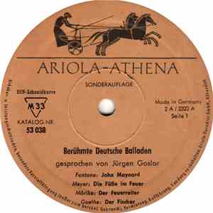 Jürgen Goslar - Berümte Deutsche Balladen