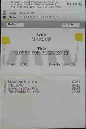 Mansun - Closed For Business EP