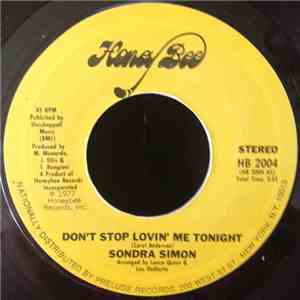 Sondra Simon - Don't Stop Lovin' Me Tonight / Soulful Intrigue