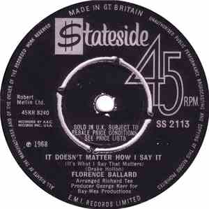 Florence Ballard - It Doesn't Matter How I Say It (It's What I Say That Mat ...