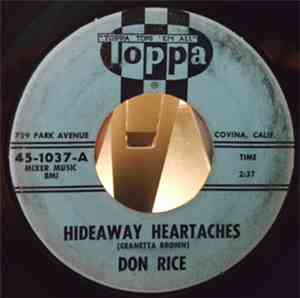 Don Rice  - Hideaway Heartaches