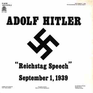 Adolf Hitler - Reichstag Speech September 1, 1939