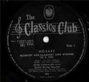 Mozart, The Pascal String Quartet, Peter Simenauer - Quintet For Clarinet A ...