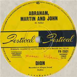 Dion  - Abraham, Martin And John / Daddy Rollin'