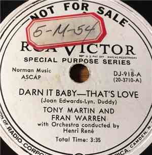 Tony Martin  And Fran Warren - Darn It Baby - That's Love / That We Is Me A ...