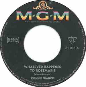 Connie Francis - Whatever Happened To Rosemarie / Your Other Love