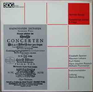 Heinrich Schütz - Elisabeth Speiser, Maureen Lehane, Kurt Huber, Hans-Joach ...