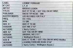 Groove Legion - Give It To Me / Got You On My Mind