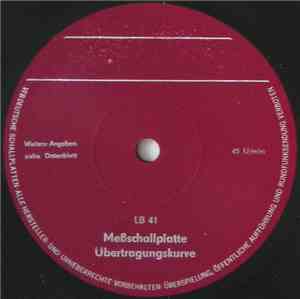 No Artist - Meßschallplatte Übertragungskurve