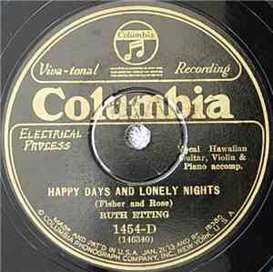 Ruth Etting - Happy Days And Lonely Nights / Lonely Little Bluebird