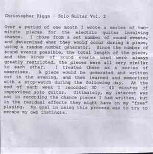 Christopher Riggs - Solo Guitar Vol. 2