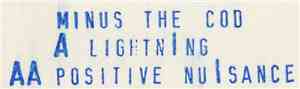 Minus The Cod - Lightning / Positive Nuisance