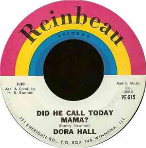 Dora Hall - Did He Call Today, Mama? / It's All Over