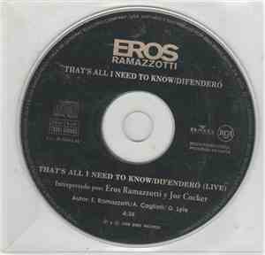 Eros Ramazzotti & Joe Cocker - That's All I Need To Know - Difendero (Live)