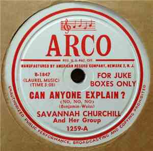 Savannah Churchill And Her Group - Can Anyone Explain? / The Devil Sat Down ...