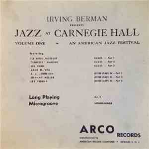 Various - Irving Berman Presents Jazz At Carnegie Hall Volume One - An Amer ...