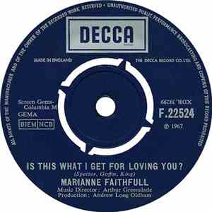Marianne Faithfull - Is This What I Get For Loving You?