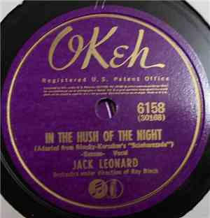 Jack Leonard - In The Hush Of The Night / My Sister And I