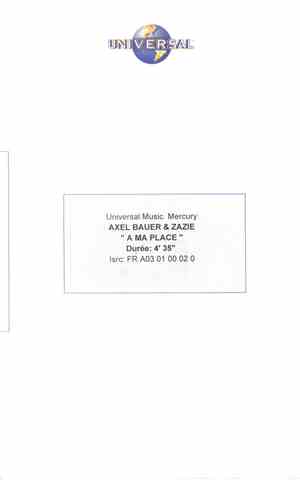 Axel Bauer & Zazie - A Ma Place